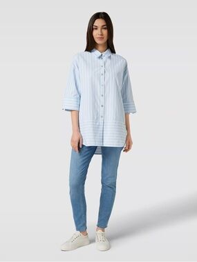 MOS MOSH - Kristy Tavola Shirt. Blue/white stripe. Small